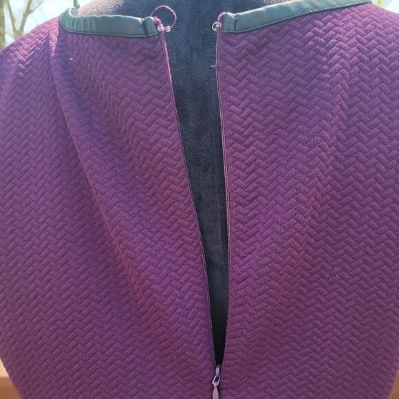 Liz Claiborne Ladies Dress Shift Short Sleeve Round Neck with Pockets Purple XL - Picture 10 of 13